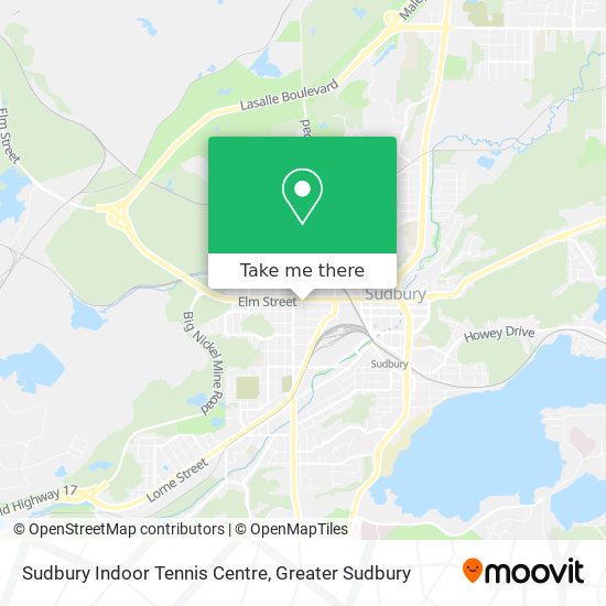 Sudbury Indoor Tennis Centre map