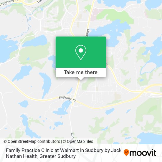 Family Practice Clinic at Walmart in Sudbury by Jack Nathan Health map