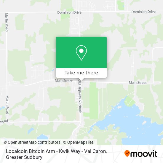 Localcoin Bitcoin Atm - Kwik Way - Val Caron map