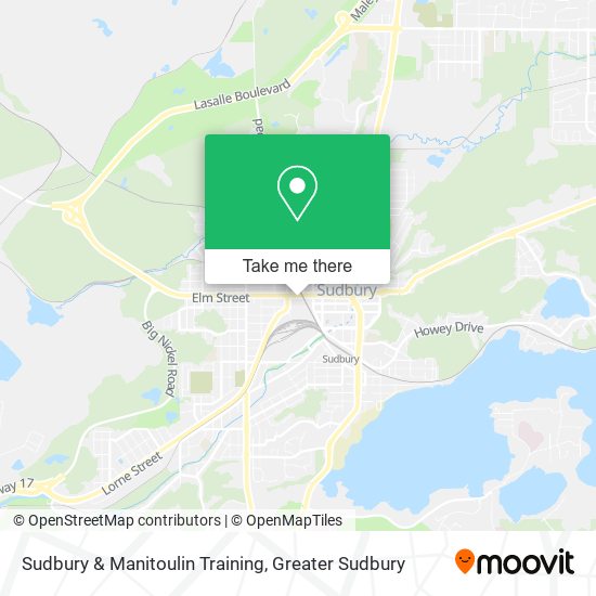 Sudbury & Manitoulin Training map