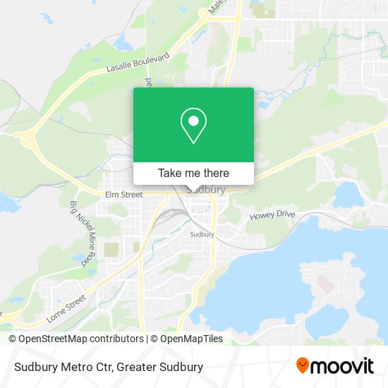 Sudbury Metro Ctr map