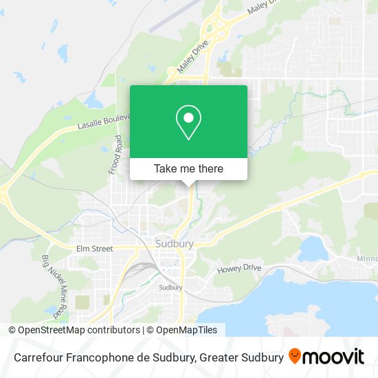 Carrefour Francophone de Sudbury map