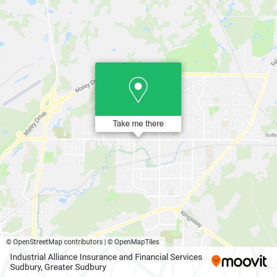 Industrial Alliance Insurance and Financial Services Sudbury map