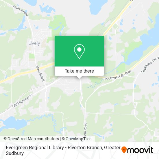 Evergreen Régional Library - Riverton Branch map