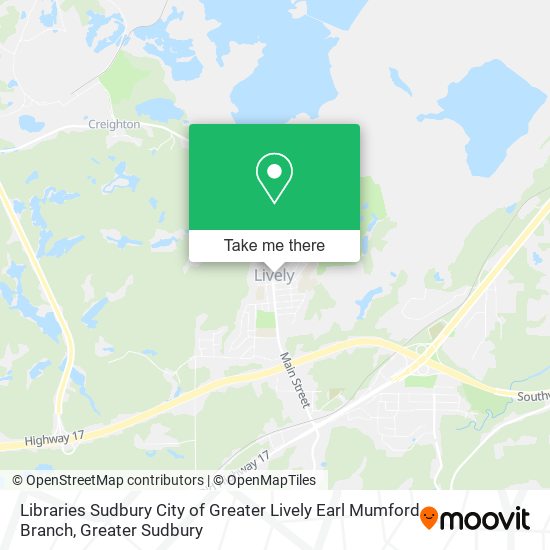Libraries Sudbury City of Greater Lively Earl Mumford Branch map