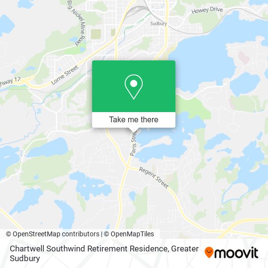 Chartwell Southwind Retirement Residence map