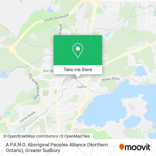 A.P.A.N.O. Aboriginal Peoples Alliance (Northern Ontario) map