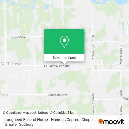 Lougheed Funeral Home - Hanmer / Capreol Chapel map