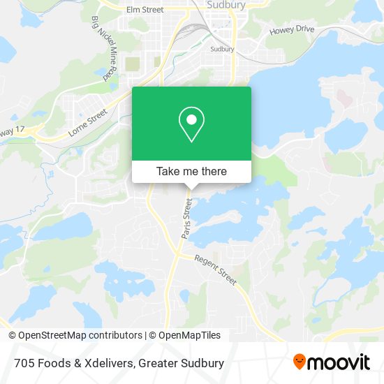 705 Foods & Xdelivers map
