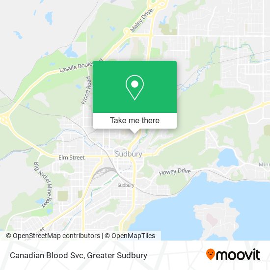 Canadian Blood Svc map