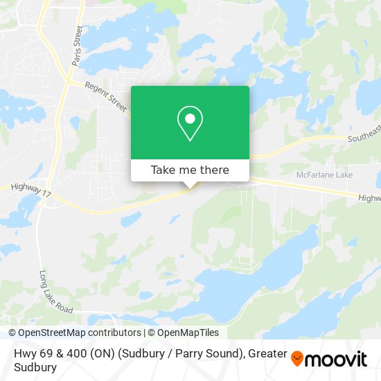 Hwy 69 & 400 (ON) (Sudbury / Parry Sound) map