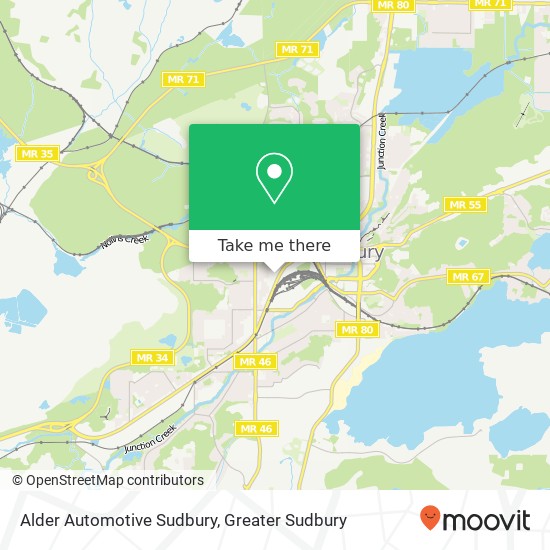 Alder Automotive Sudbury map