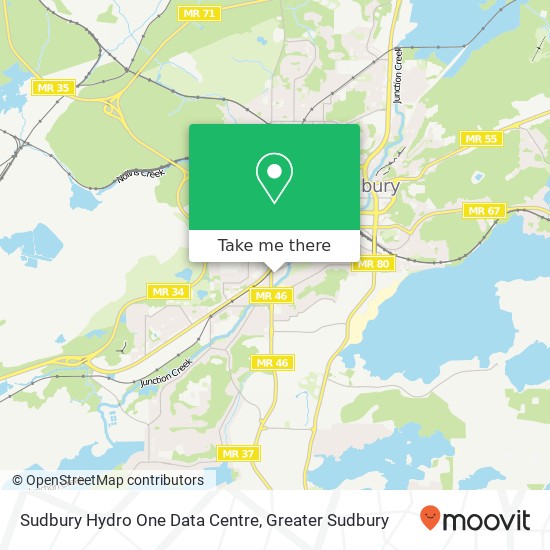 Sudbury Hydro One Data Centre map