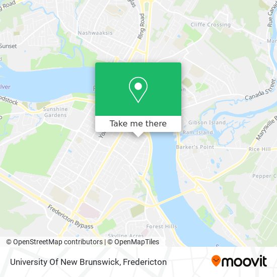 University Of New Brunswick map