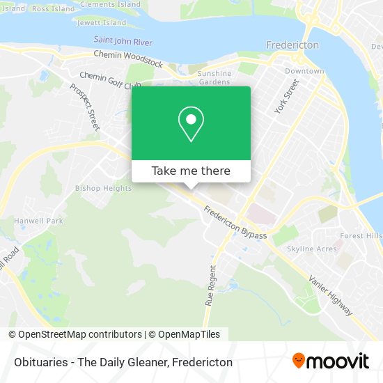 Obituaries - The Daily Gleaner map