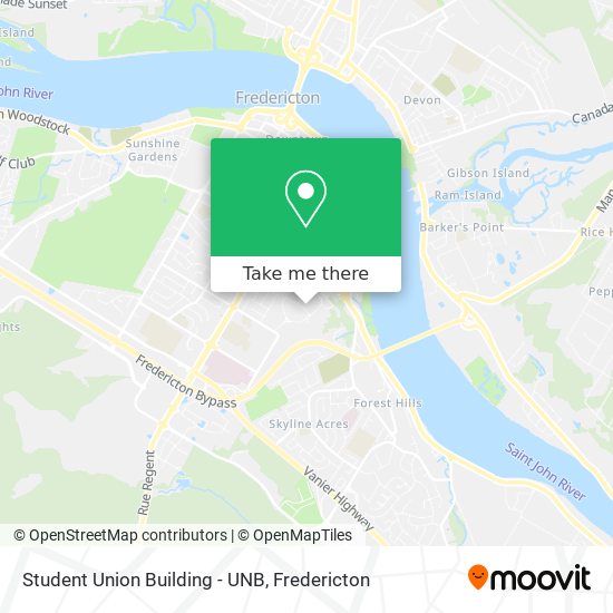 Student Union Building - UNB map