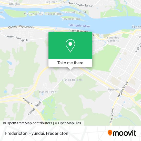 Fredericton Hyundai map