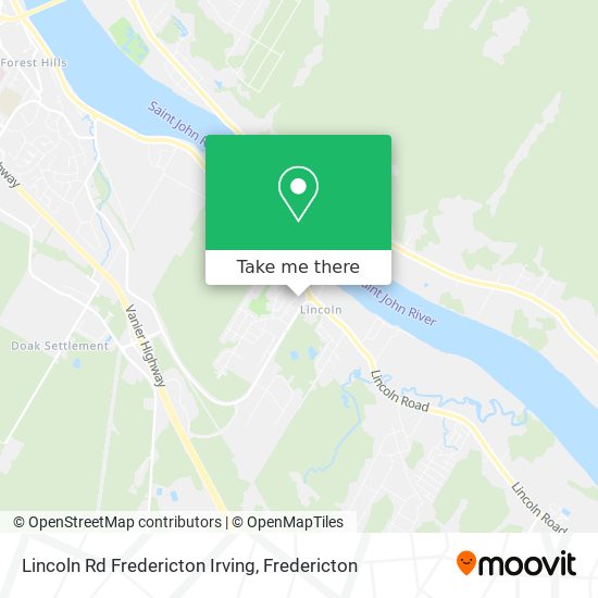 Lincoln Rd Fredericton Irving map