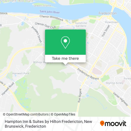 Hampton Inn & Suites by Hilton Fredericton, New Brunswick map