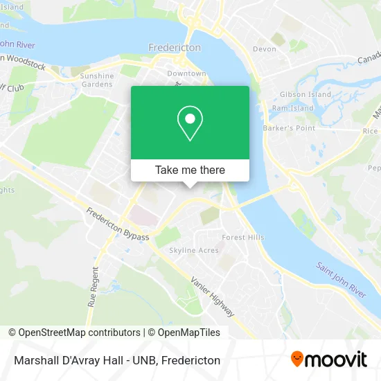 Marshall D'Avray Hall - UNB map