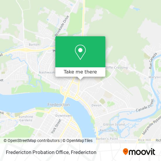 Fredericton Probation Office map