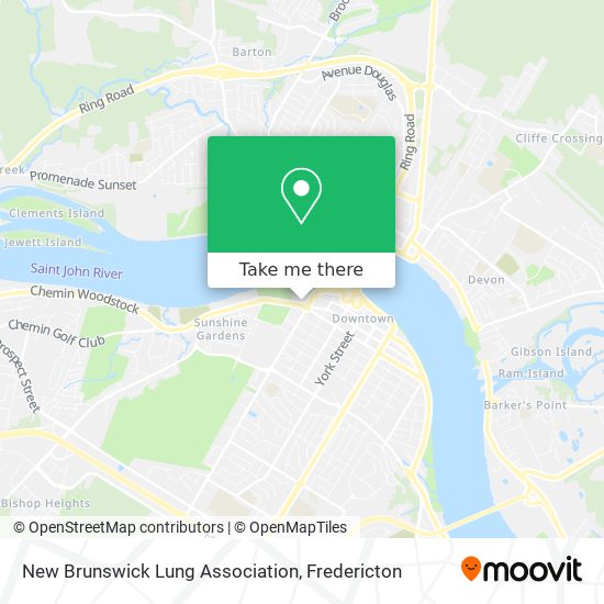 New Brunswick Lung Association map