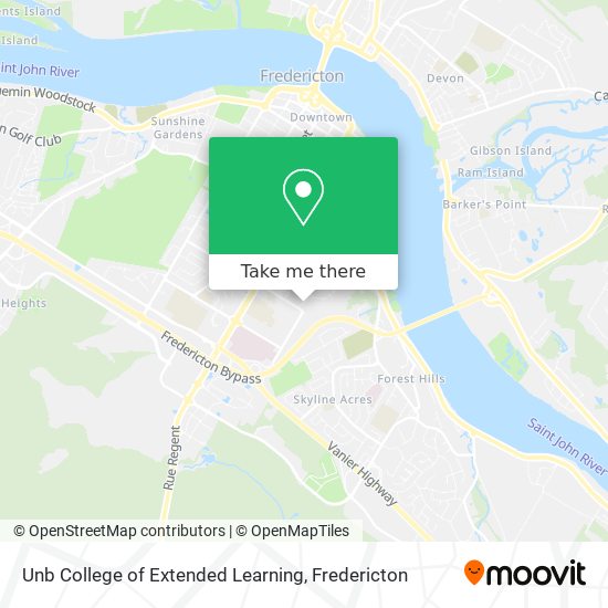 Unb College of Extended Learning map