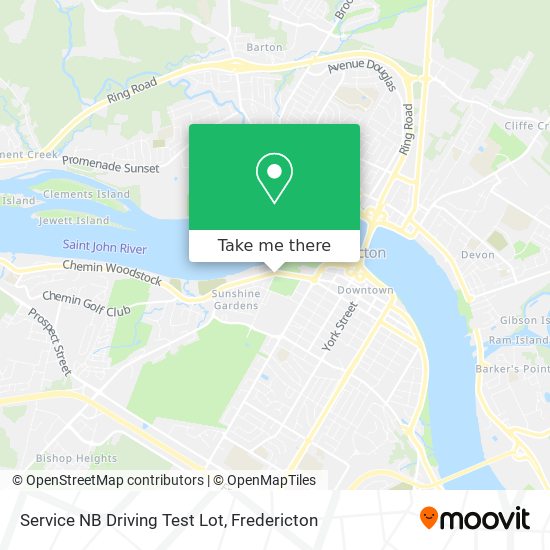 Service NB Driving Test Lot map