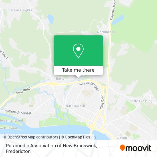Paramedic Association of New Brunswick map