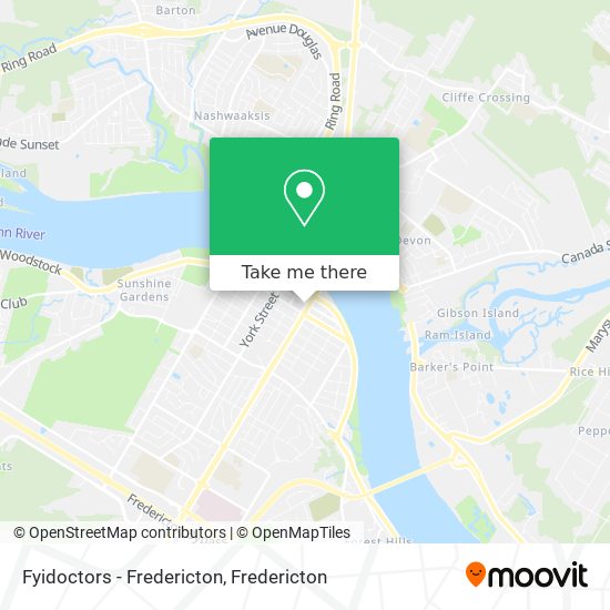 Fyidoctors - Fredericton map