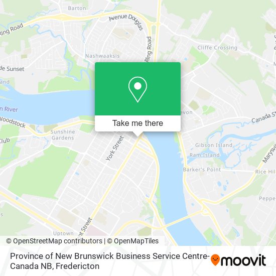 Province of New Brunswick Business Service Centre-Canada NB map