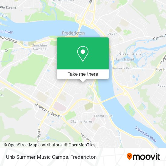 Unb Summer Music Camps map