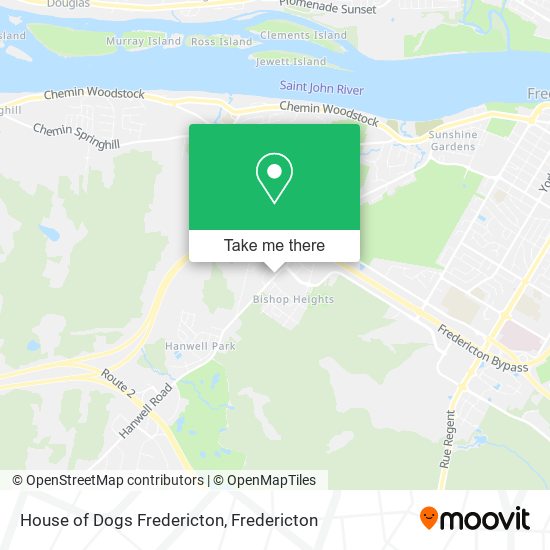 House of Dogs Fredericton map