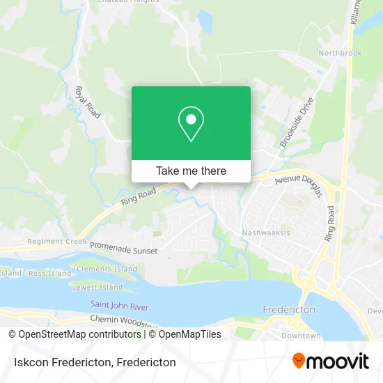 Iskcon Fredericton map