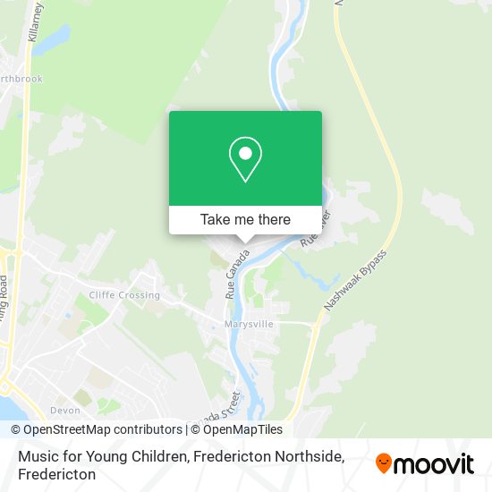 Music for Young Children, Fredericton Northside map