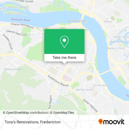 Tony's Renovations map