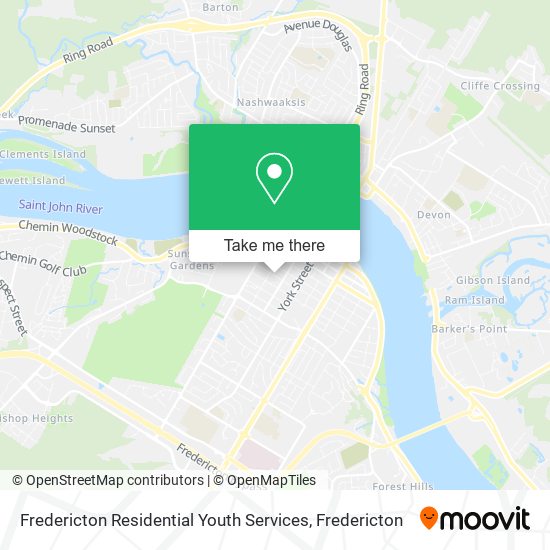 Fredericton Residential Youth Services map
