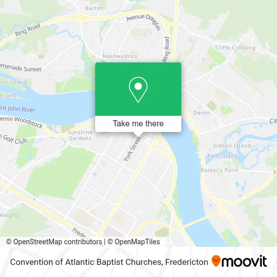 Convention of Atlantic Baptist Churches map