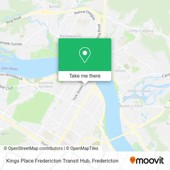 Kings Place Fredericton Transit Hub map