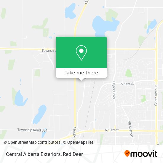 Central Alberta Exteriors map