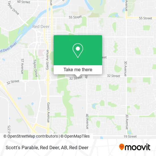 Scott's Parable, Red Deer, AB map