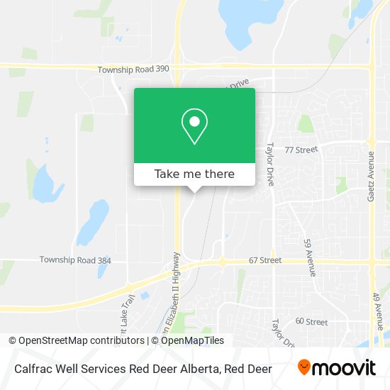 Calfrac Well Services Red Deer Alberta map