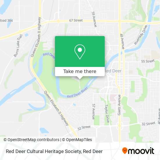 Red Deer Cultural Heritage Society map