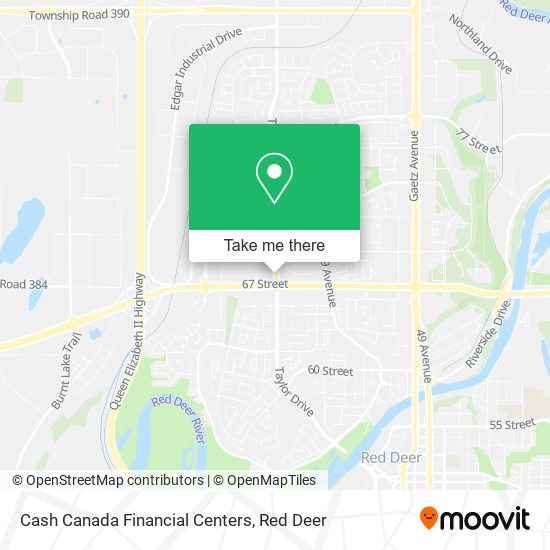 Cash Canada Financial Centers map