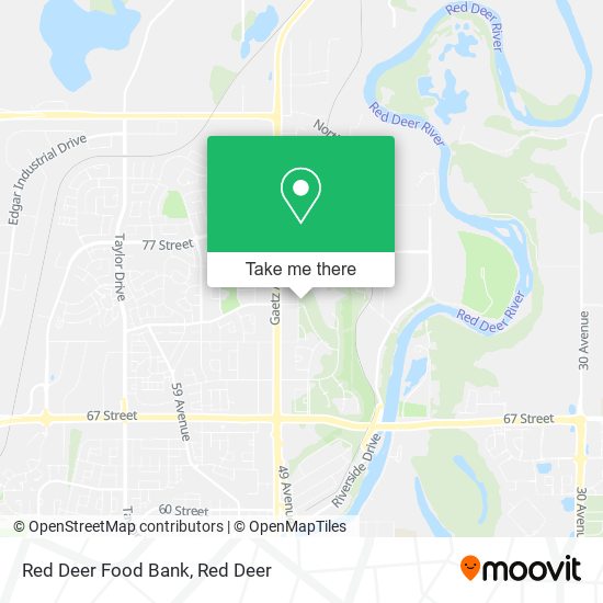 Red Deer Food Bank map