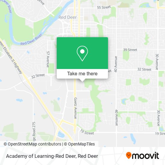 Academy of Learning-Red Deer map