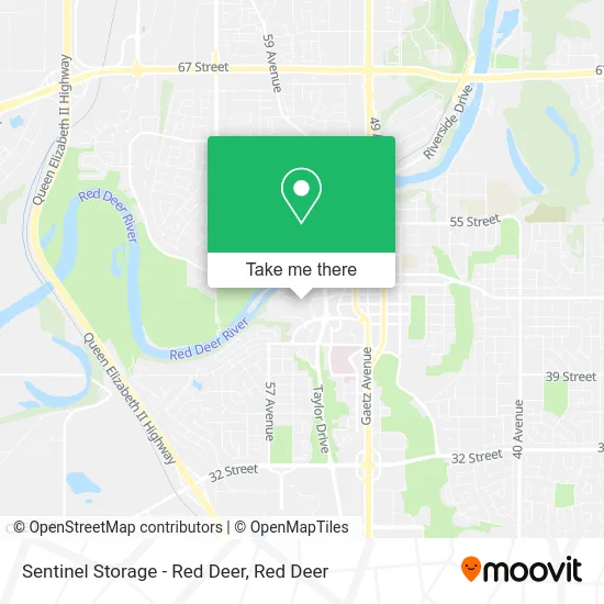 Sentinel Storage - Red Deer map