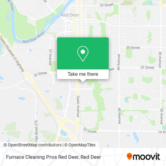 Furnace Cleaning Pros Red Deer map