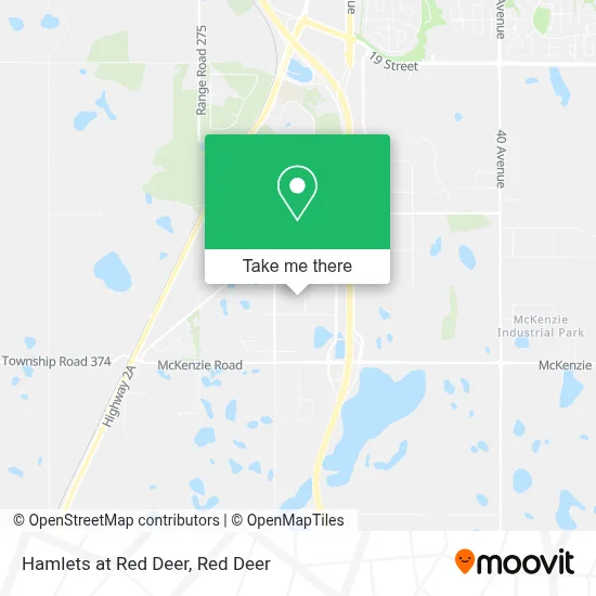 Hamlets at Red Deer map