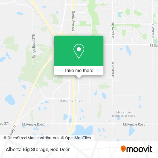 Alberta Big Storage map